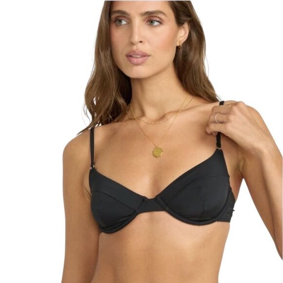NEW Billabong Sol Searcher Reese underwire black swim bra M Medium - Picture 1 of 8